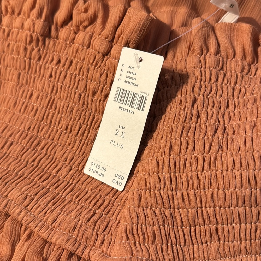 ✨ Anthropologie Smocked Sheer Maxi Skirt Sz 2X - Picture 13 of 13